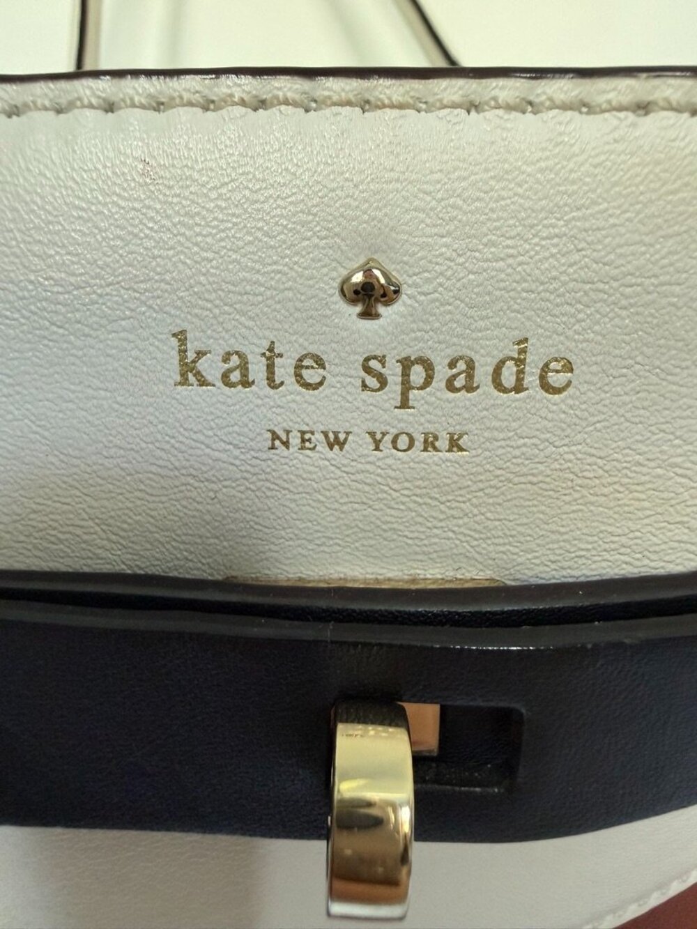 Kate Spade Brown Black White Colorblock Leather Satchel | Rare Style - Picture 4 of 6